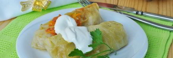 голубцы со свиным фаршем и патиссонами