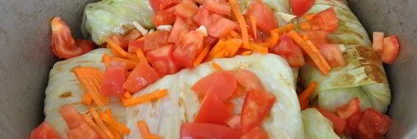 голубцы со свиным фаршем и патиссонами