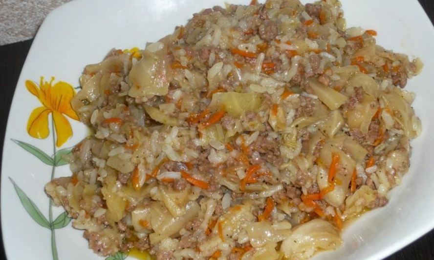 Рецепт ленивых голубцов в мульте