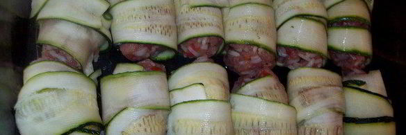 мини-голубцы в одежке из кабачков