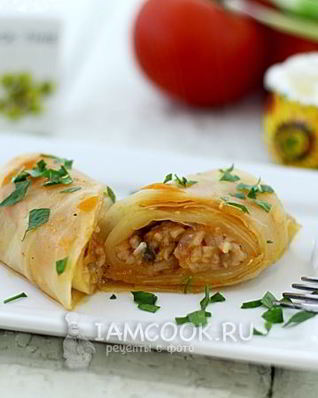 Постные голубцы с грибами и рисом