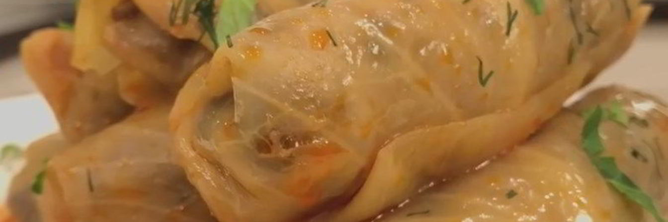 Постные голубцы с грибами