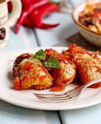 Постные голубцы с рисом и грибами