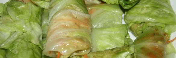 постные закусочные голубцы с острой морковной начинкой