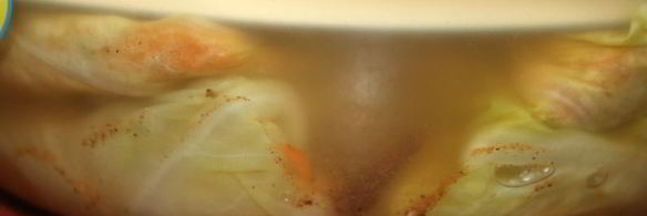 постные закусочные голубцы с острой морковной начинкой