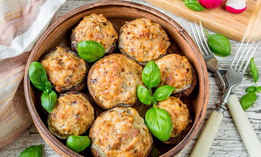 Рецепт фаршированных шампиньонов с курицей