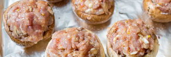 фаршированные шампиньоны с курицей