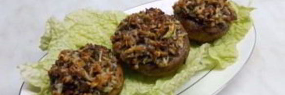 грибы, фаршированные орехами и сыром