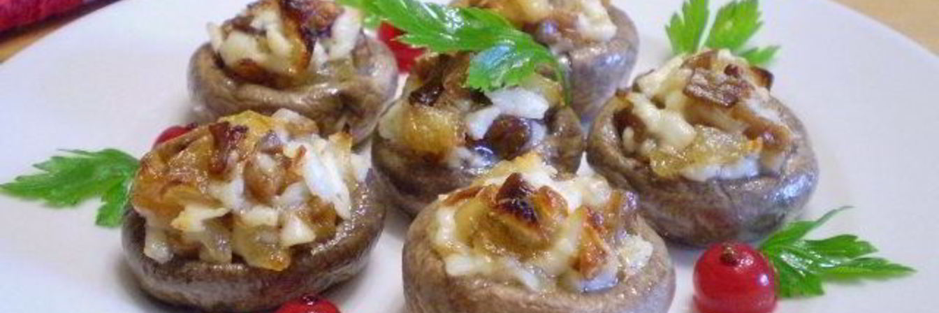 Грибы фаршированные в духовке