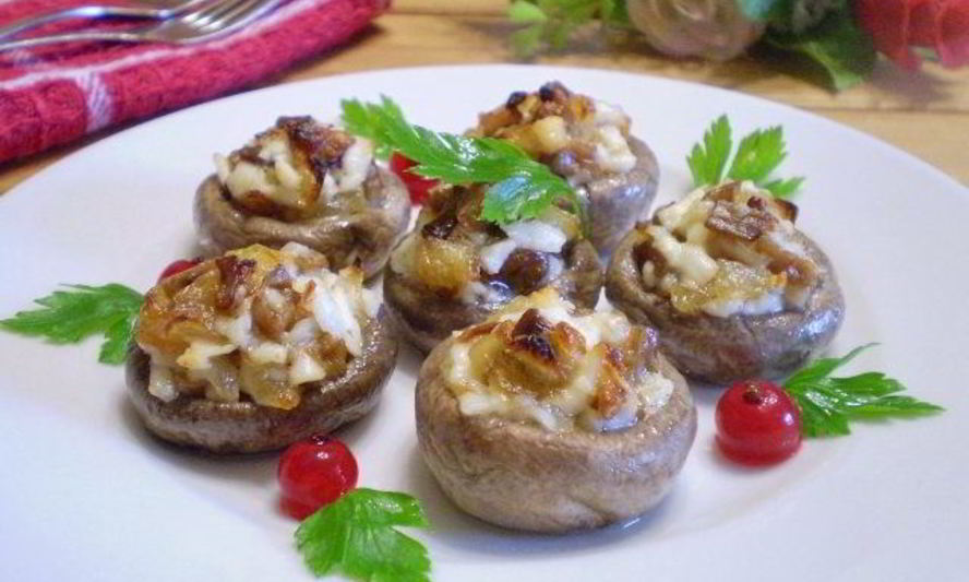 Рецепт грибов фаршированных в духовке