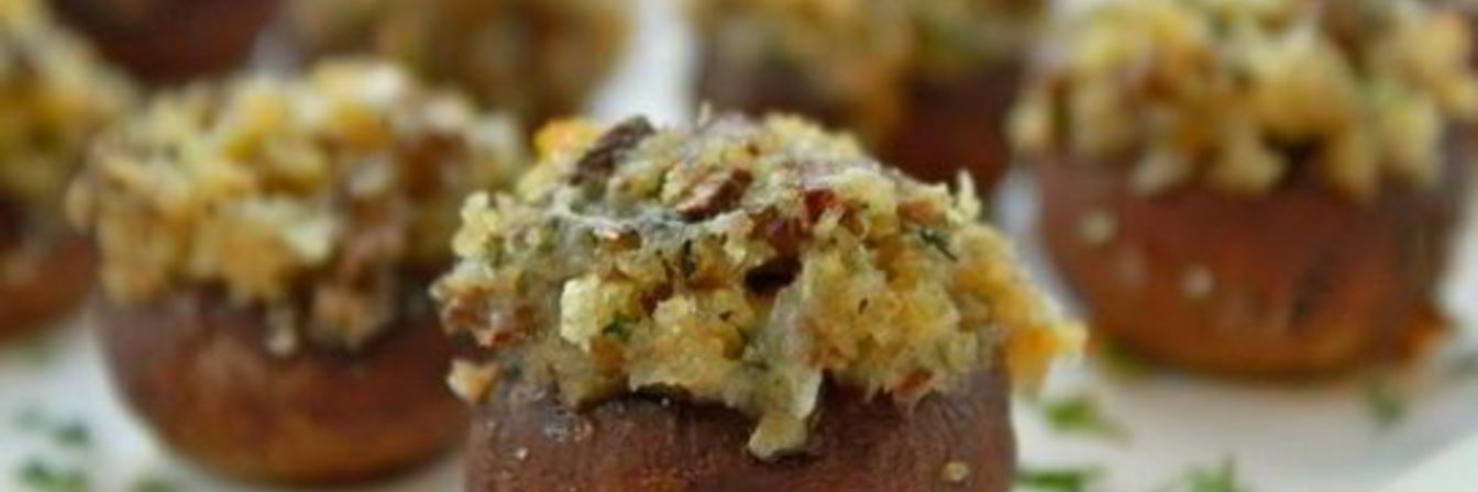 Грибы фаршированные в микроволновке