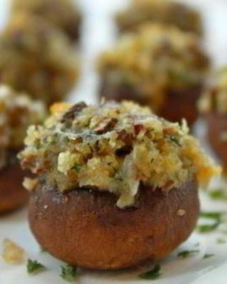 Грибы фаршированные в микроволновке