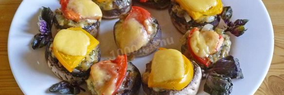 грибы с сыром и помидорами в духовке