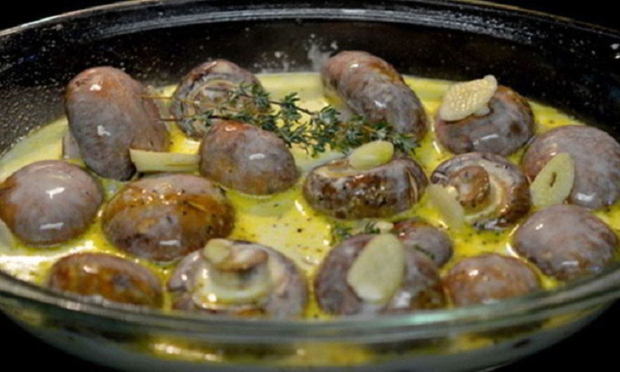 Рецепт грибов в сливочном соусе