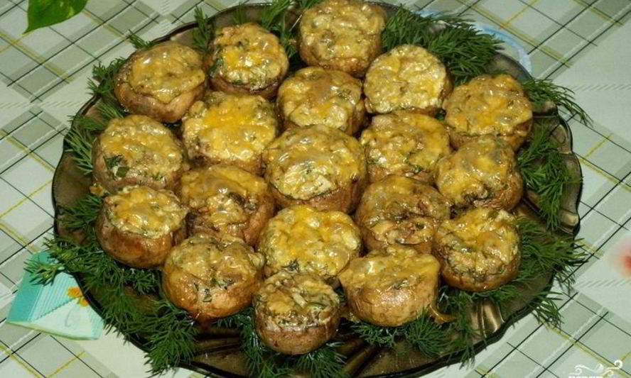 Рецепт грибов, запеченных под сыром