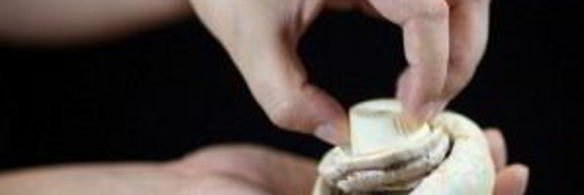 шампиньоны, фаршированные курицей и сыром