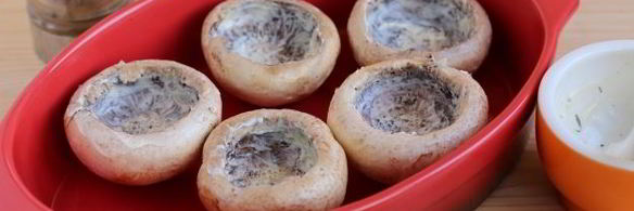 шампиньоны, фаршированные перловкой