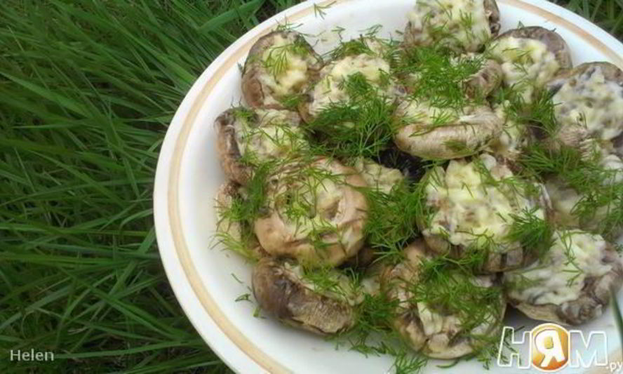 Рецепт шампиньонов на мангале