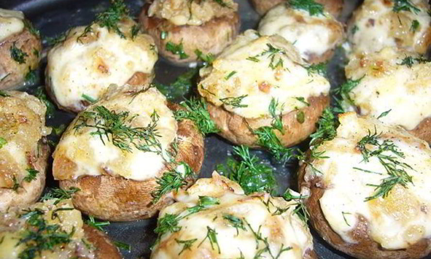 Рецепт шампиньонов с сыром и зеленью