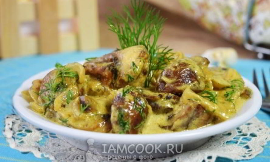 Рецепт шампиньонов в карри соусе