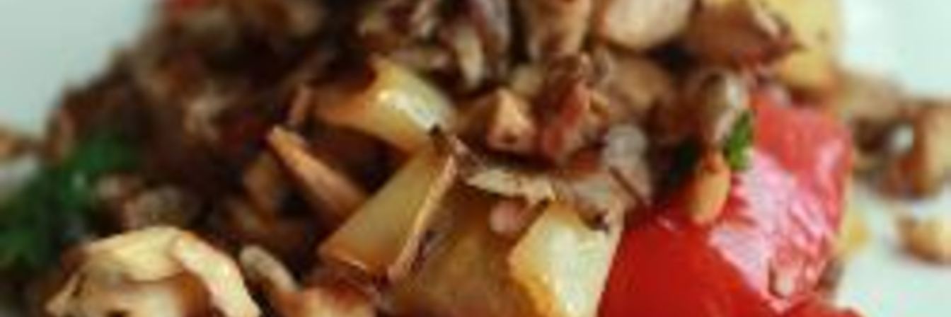 Вешенки жаренные со сладким перцем