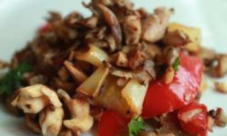 Рецепт вешенок жаренных со сладким перцем