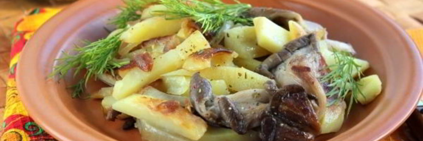 Вешенки жареные с картошкой