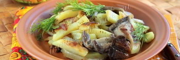 вешенки жареные с картошкой