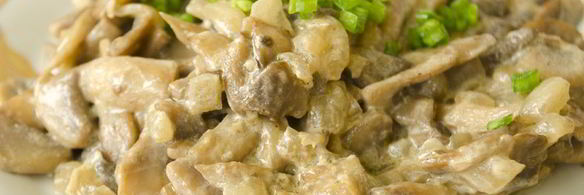 жареные шампиньоны со сметаной