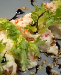 Картофельное пюре со сладким перцем и помидорами