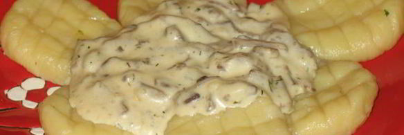 картофельные ньокки с грибным соусом