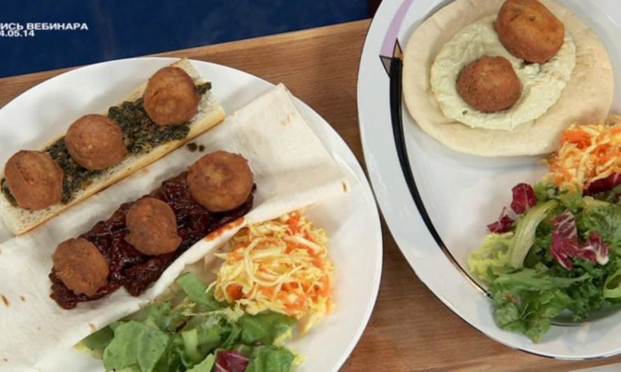 Рецепт фалафеля в пите с соусом гуакамоле и овощами