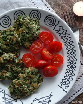 Рубленные куриные котлеты со шпинатом