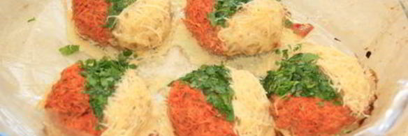 трехцветные котлеты в духовке