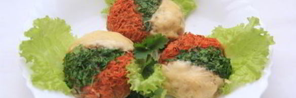 трехцветные котлеты в духовке