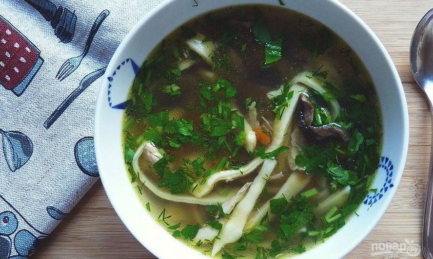 Рецепт лапши куриной с грибами и тимьяном