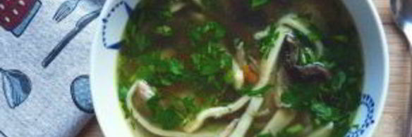 лапша куриная с грибами и тимьяном