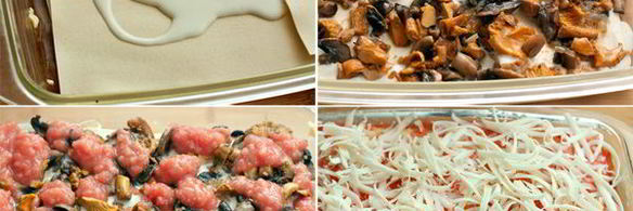 лазанья с грибами