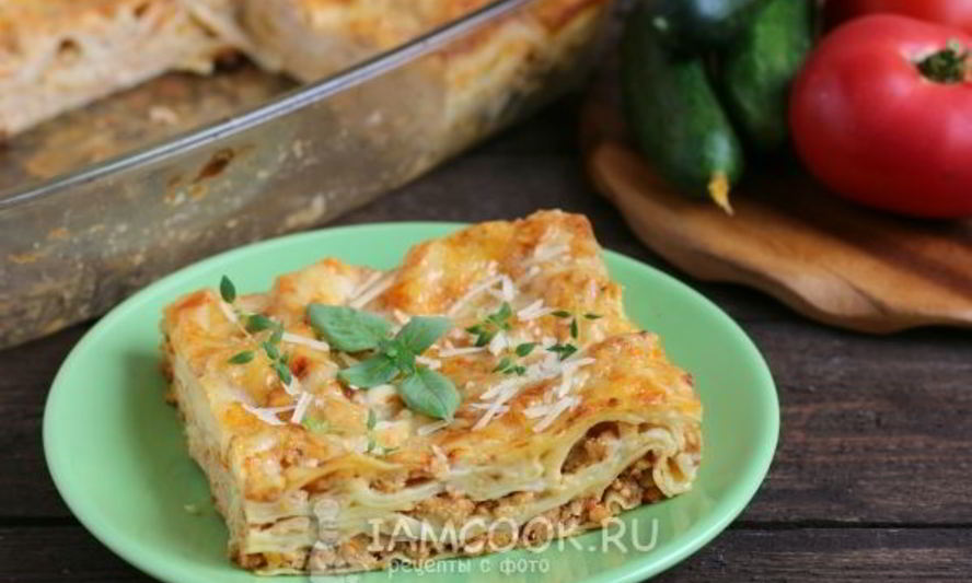 Рецепт лазаний с куриным фаршем