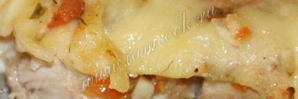 лазанья с курицей и грибами