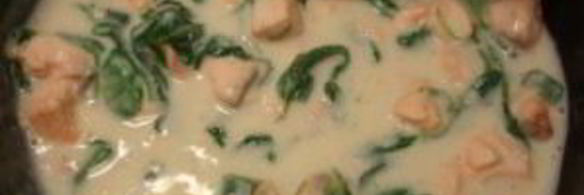 лазанья с лососем и шпинатом