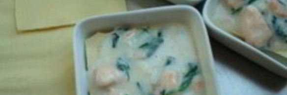 лазанья с лососем и шпинатом