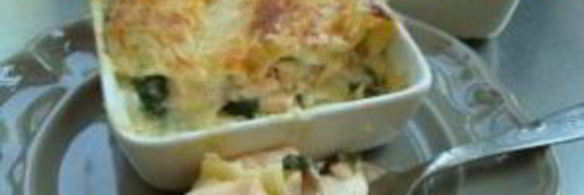 лазанья с лососем и шпинатом