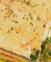 Лазанья с семгой и шпинатом