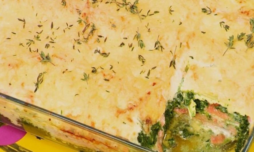 Рецепт лазаний с семгой и шпинатом