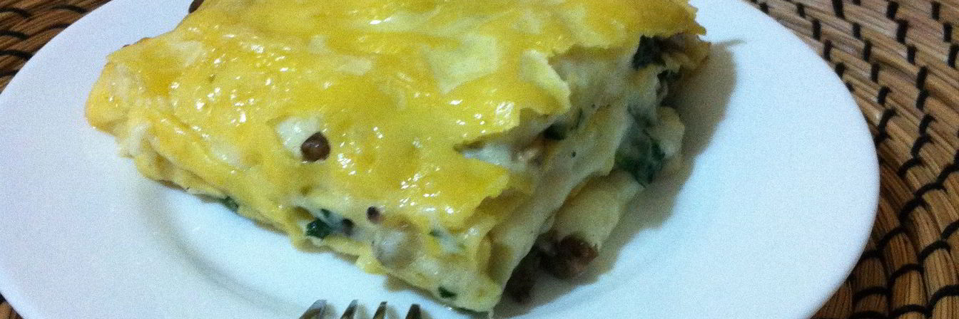 Лазанья с шампиньонами и сыром