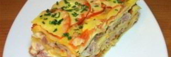 лазанья с сыром и ветчиной