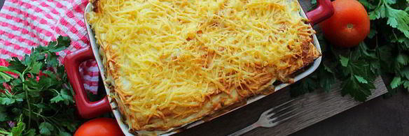 лазанья с тертым картофелем