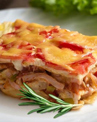 Лазанья с ветчиной