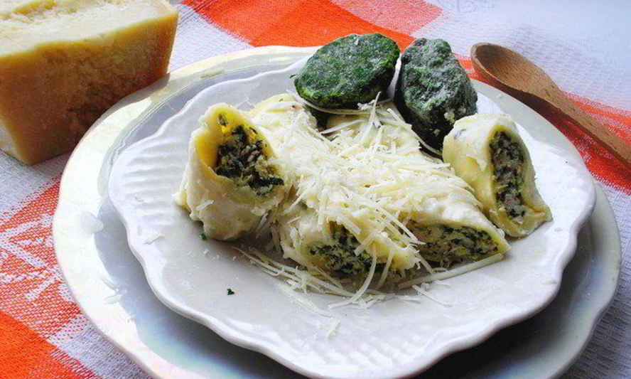 Рецепт каннелоней с курицей и шпинатом